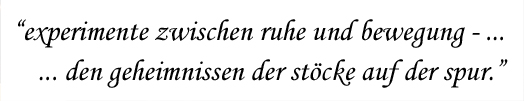 experimente zwischen ruhe und bewegung - den geheimnissen der stöcke auf der spur